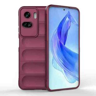 For Honor 90 Lite Magic Shield TPU + Flannel Phone Case(Wine Red)