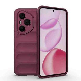 For Honor 400 Pro 5G Global 160.8mm Magic Shield TPU + Flannel Phone Case(Wine Red)
