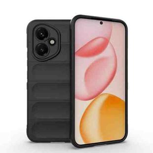 For Honor 400 Global 156.5mm Magic Shield TPU + Flannel Phone Case(Black)