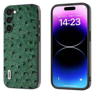 For Samsung Galaxy S23+ 5G ABEEL Genuine Leather Ostrich Texture Phone Case(Green)