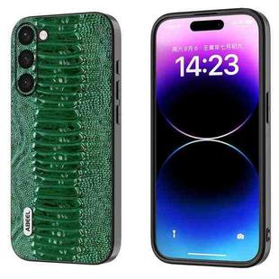 For Samsung Galaxy S23+ 5G ABEEL Genuine Leather Weilai Series Phone Case(Green)