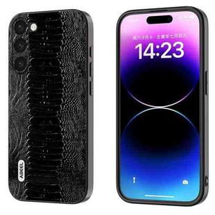 For Samsung Galaxy S23 5G ABEEL Genuine Leather Weilai Series Phone Case(Black)