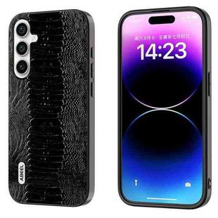 For Samsung Galaxy S23 FE 5G ABEEL Genuine Leather Weilai Series Phone Case(Black)