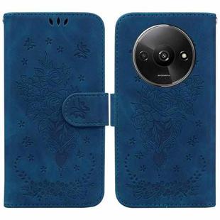 For Xiaomi Redmi A3 Butterfly Rose Embossed Leather Phone Case(Blue)