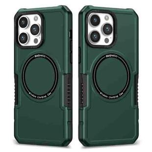 For iPhone 15 Pro Max MagSafe Shockproof Armor Phone Case(Dark Green)