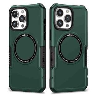 For iPhone 15 Pro Max Shockproof Armor MagSafe Phone Case(Dark Green)