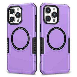 For iPhone 15 Pro Max MagSafe Shockproof Armor Phone Case(Purple)