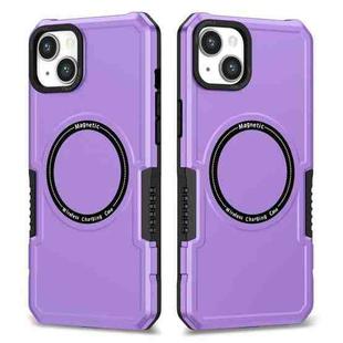 For iPhone 15 Plus MagSafe Shockproof Armor Phone Case(Purple)
