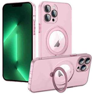 For iPhone 13 Pro Max MagSafe Multifunction Holder Phone Case(Pink)