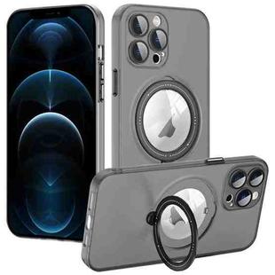 For iPhone 12 Pro MagSafe Multifunction Holder Phone Case(Black)