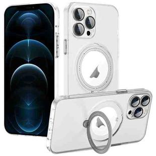 For iPhone 12 Pro MagSafe Multifunction Holder Phone Case(Transparent)
