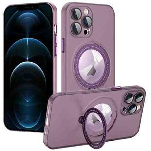 For iPhone 12 Pro MagSafe Multifunction Holder Phone Case(Dark Purple)