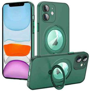 For iPhone 11 MagSafe Multifunction Holder Phone Case(Green)