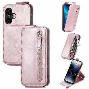 For Ulefone Note 16 Pro Zipper Wallet Vertical Flip Leather Phone Case(Rose Gold)