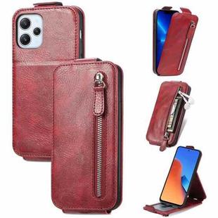 For Xiaomi Redmi 12 Zipper Wallet Vertical Flip Leather Phone Case(Red)