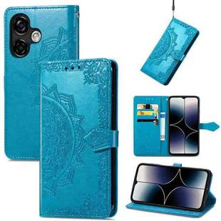 For Ulefone Note 16 Pro Mandala Flower Embossed Leather Phone Case(Blue)