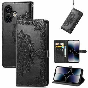 For Ulefone Note 16 Pro Mandala Flower Embossed Leather Phone Case(Black)
