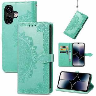 For Ulefone Note 16 Pro Mandala Flower Embossed Leather Phone Case(Green)