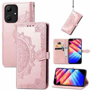 For Infinix Hot 30i Mandala Flower Embossed Leather Phone Case(Rose Gold)