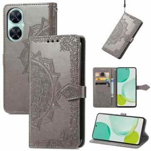 For Huawei Enjoy 60 Pro / nova 11i Mandala Flower Embossed Leather Phone Case(Grey)