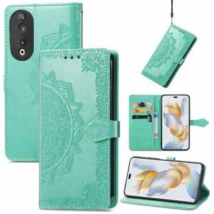 For Honor 90 Pro 5G Mandala Flower Embossed Leather Phone Case(Green)