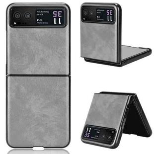 For Motorola Moto Razr 40 Litchi Texture Back Cover Phone Case(Grey)