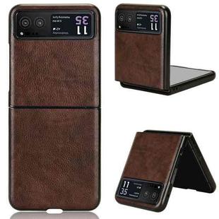 For Motorola Moto Razr 40 Litchi Texture Back Cover Phone Case(Brown)