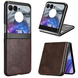 For Motorola Razr 50 Litchi Texture Back Cover Phone Case(Brown)