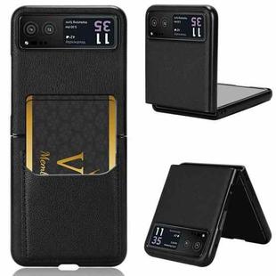 For Motorola Moto Razr 40 Litchi Texture Card Slot Phone Case(Black)