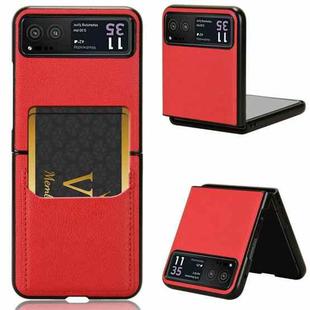 For Motorola Moto Razr 40 Litchi Texture Card Slot Phone Case(Red)