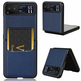 For Motorola Moto Razr 40 Litchi Texture Card Slot Phone Case(Blue)