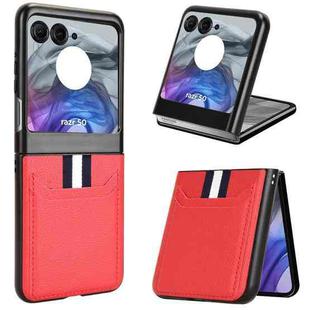 For Motorola Razr 50 Litchi Texture Card Slot Phone Case(Red)