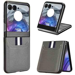 For Motorola Razr 50 Litchi Texture Card Slot Phone Case(Grey)