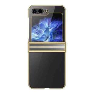For Samsung Galaxy Z Flip5 Electroplated Three-piece Set Phone Case(Gold)