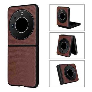 For Tecno Phantom V Flip PU Leather PC Phone Case(Brown)