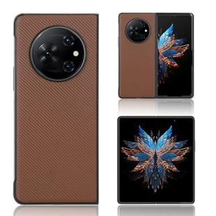 For Tecno Phantom V Fold PU Leather PC Phone Case(Brown)