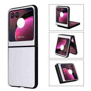 For Motorola Moto Razr 40 Ultra PU Leather PC Phone Case(White)