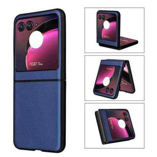 For Motorola Moto Razr 40 Ultra PU Leather PC Phone Case(Blue)