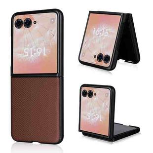 For Motorola Moto Razr 50 Ultra PU Leather PC Phone Case(Brown)