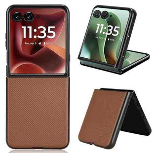 For Motorola Razr 60 Ultra PU Leather PC Phone Case(Brown)