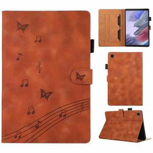 For Samsung Galaxy Tab S5e T720 Staff Music Embossed Smart Leather Tablet Case(Brown)