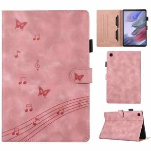For Samsung Galaxy Tab S5e T720 Staff Music Embossed Smart Leather Tablet Case(Pink)