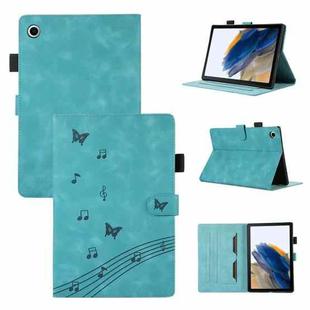 For Samsung Galaxy Tab A8 X200 Staff Music Embossed Smart Leather Tablet Case(Blue)