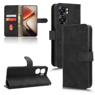 For Oukitel C58 Skin Feel Magnetic Flip Leather Phone Case(Black)