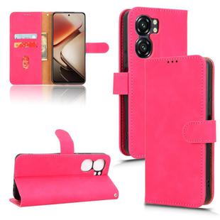 For Oukitel C58 Skin Feel Magnetic Flip Leather Phone Case(Rose Red)