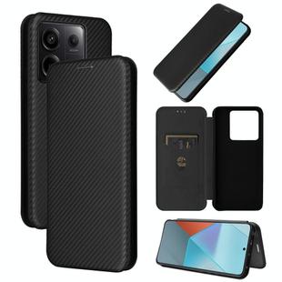 For Xiaomi Redmi Note 13 Pro Carbon Fiber Texture Flip Leather Phone Case(Black)