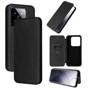 For Xiaomi 14 Pro Carbon Fiber Texture Flip Leather Phone Case(Black)