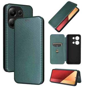 For Xiaomi Redmi Note 13 Pro / M6 Pro 4G Carbon Fiber Texture Flip Leather Phone Case(Green)