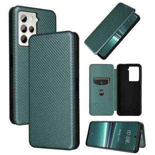 For HTC U23 Pro Carbon Fiber Texture Flip Leather Phone Case(Green)