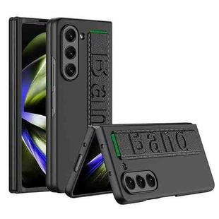 For Samsung Galaxy Z Fold5 5G GKK Ultra-thin Wristband Shockproof Phone Case with Holder(Black)